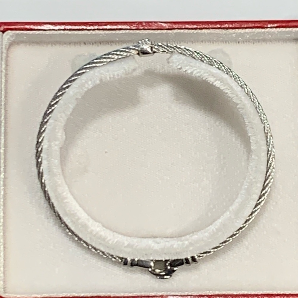 ALOR 18k White Gold & Stainless Steel Bracelet With Diamonds - Picture 3 of 6